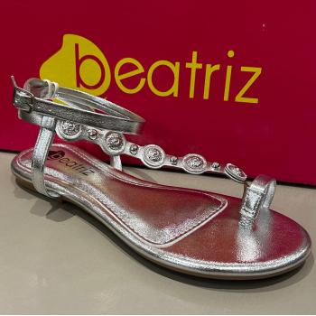 Sandália Rasteira Beatriz 229200/4490 Prata 48491