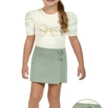 Conjunto Tiny Joy Feminino Infantil 12179 Blusa/Shorts Saia 4 ao 10 43991