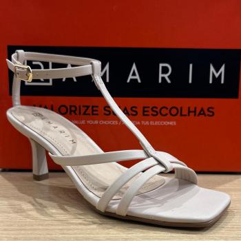 Sandália Ramarim Feminino Salto Fino 2527203 Creme 48891