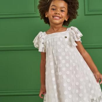Vestido Pokótinha Infantil Tule Mariane Poá 8238 2 ao 4 44024