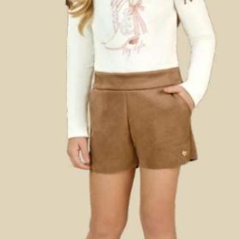 Conjunto Tiny Joy Feminino Infantil 12439 Blusa Manga Longa/Shorts 4 ao 8 44332