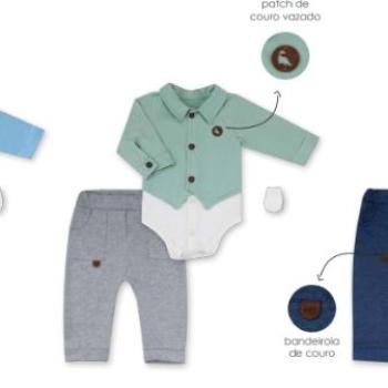 Conjunto Pagão Mydouu Baby Masculino Recém Nascido 40122 C/3 Peças 44634 k26