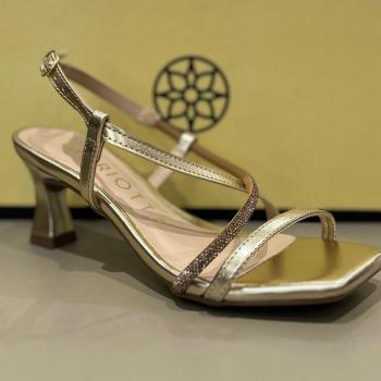 Sandalia Mariotta Salto Baixo Feminina 20960-01 Dourado 48713