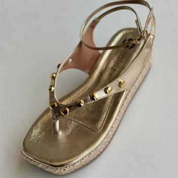 Sandália Beatriz Flatform Feminina 386200/131 Dourada 50052 155