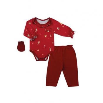 Conjunto Pagão Mydouu Baby Feminino Recém Nascido 40105 3 Peças 43110