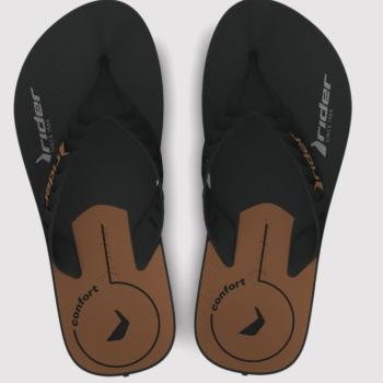 Chinelo Rider Street Preto/Bege 12624 49459