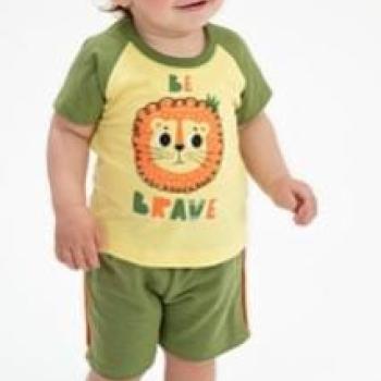Conjunto Fashion Kids Masculino Bebê 9848 Camiseta/Bermuda P ao G 44264 k26