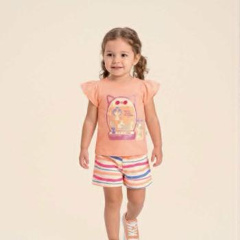 Conjunto Malwee Feminino Infantil 1000141453 Blusa/Shorts 1 ao 3 45546 k26