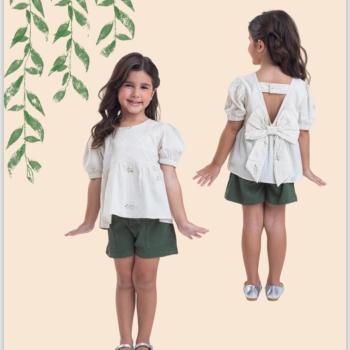 Conjunto Parangolé Feminino Infantil 10100658 Blusa/Shorts 4 ao 10 43646