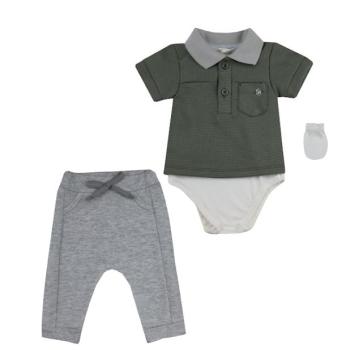 Conjunto Pagão Sonho de Nenê Masculino Recém Nascido 1060 4 Peças 43596