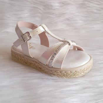 Sandália Mini Sua Cia 706900765 Branco/Cristal 43369