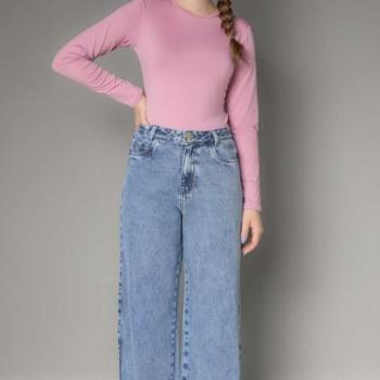 Calça Papa Tuti Feminina Juvenil Wide Leg 126452 12 ao 18 44669 k26
