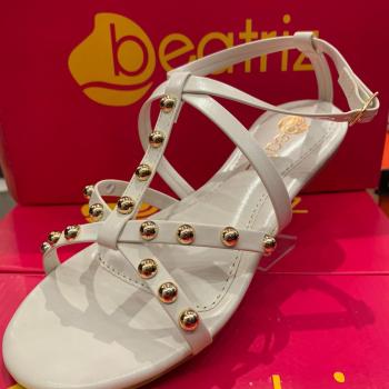 Sandália Beatriz Feminina Rasteira 229200/461 Off White 49782