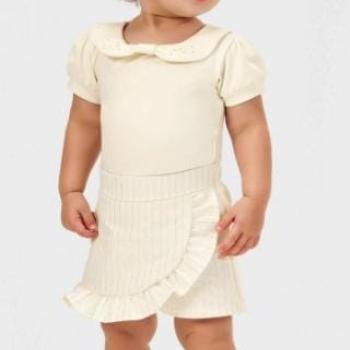 Conjunto Kiko e kika Feminino Bebê 14308 Blusa/Shorts Saia M ao G 43894
