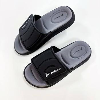Sandalia Slide Rider Masculina com Velcro 12529 Preto/Cinza 51579