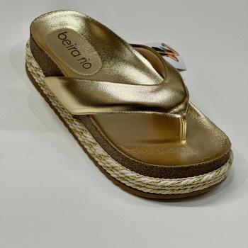 Sandália Beira Rio Feminina Flatform 8546200 Dourada 50133