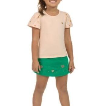 Conjunto Tiny Joy Feminino Infantil 12178 Blusa/Shorts Saia 4 ao 8 43990
