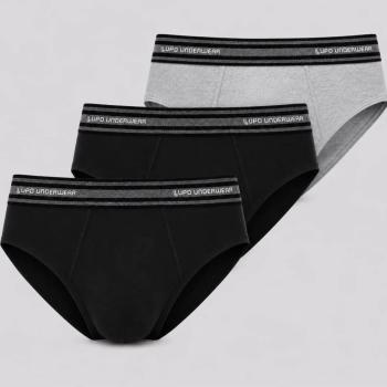 Cueca Lupo Slip Algodão com Elastano Kit com 3 00524 51669