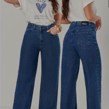 Calça Max Denim Feminina Wide Leg 6881 49578