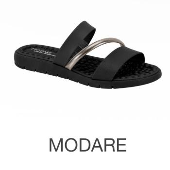 Sandalia Modare Feminina Preto/Grafite 7162332 Palmilha Reflex Sense 50220
