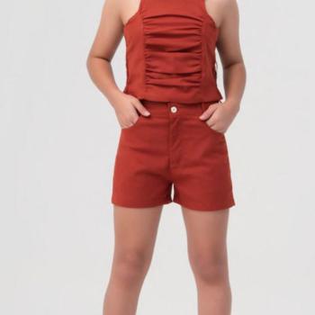 Conjunto Thalita Bk Teen Feminino Juvenil 42701049 Blusa/Shorts 10 ao 16 44602 k26