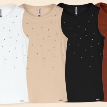 Regata Feminina Marialícia  C/Aplicação em Brilho 184259 49647