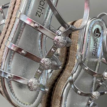 Sandália Beatriz Flatform Feminina 353400 Prata 50207