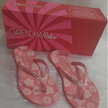 Sandália Grendha Bela Amor em Flor Feminina 19313  Rosa Goiaba 43345