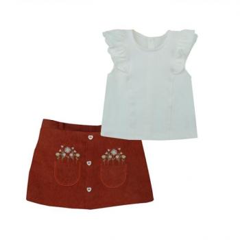 Conjunto Sonho de Nenê Feminino Bebê 2112 Blusa/ Saia M ao G 43092