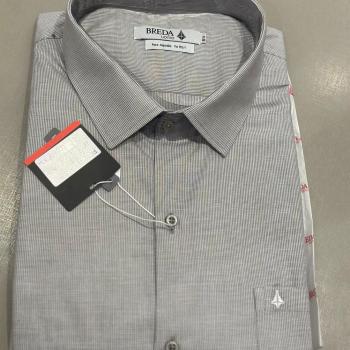 Camisa Breda Social Masculina  1131389 M/C Com Bolso Puro Algodão Plus Size 50472