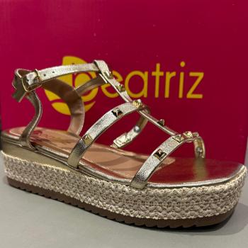 Sandália Beatriz Flatform 313700/97 Ouro Light 48487