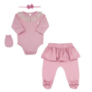 Conjunto Pagão Sonho de Nenê Feminino Recém Nascido 1062 4 peças 43586
