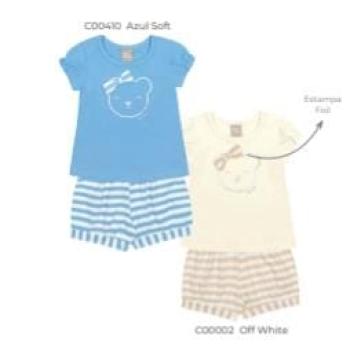Conjunto Kiko e Kika Feminino Bebê 14327 Blusa/Shorts M ao G 43899
