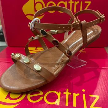 Sandália Beatriz Feminina Rasteira 229200/462 Castanho 49784 111