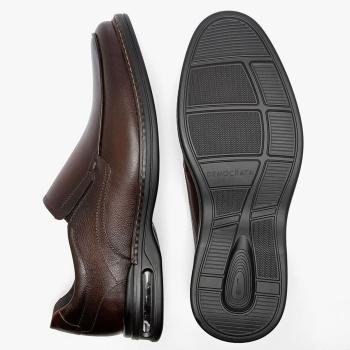 Sapato Democrata Masculino 593102 Mogno Air Smart Confort com Bolha de Ar 50319 102