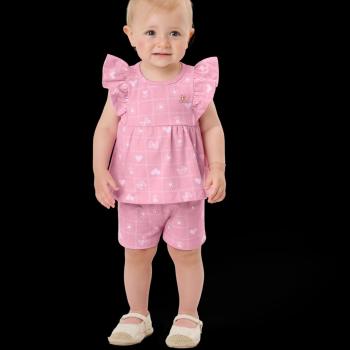 Conjunto Kiko e Kika Feminino Bebê 15042 Bata/Shorts P ao G 44932 K26