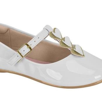Sapatilha Molekinha 20831147 Branco/Dourado 44491 k26