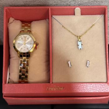 Kit Relógio Condor Dourado Feminino Com Brinco e Colar CO2035NIK/K4K 51046