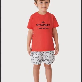 Conjunto Carinhoso Masculino Infantil 1000132730 Camiseta/Bermuda 8 43725