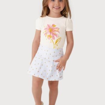 Conjunto Carinhoso Feminino Infantil 1000132240 Blusa/Shorts Saia 4 ao 8 43841