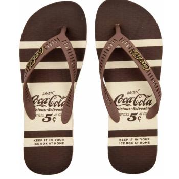 Chinelo Coca Cola masculino Off White/Marrom CC4854 49633 29