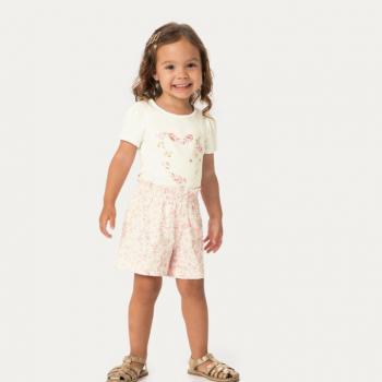 Conjunto Carinhoso Feminino Infantil 1000129867 Blusa/Shorts 2 ao 3 43009