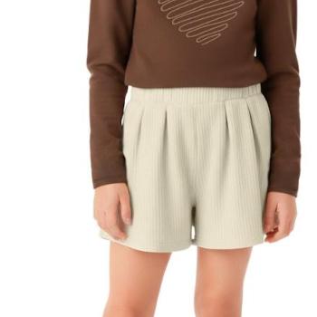 Conjunto Carinhoso Feminino Infantil 1000135531 Blusa Manga Longa/Shorts 4 ao 8 44581 k26