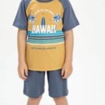 Conjunto Fashion Kids Masculino Infantil 9861 Camiseta/Bermuda Moletinho 4 ao 8 44272 k26
