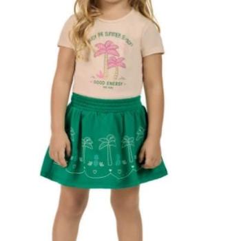 Conjunto Kaiani Feminino Infantil 12087 Blusa/Shorts Saia 4 ao 10 43969