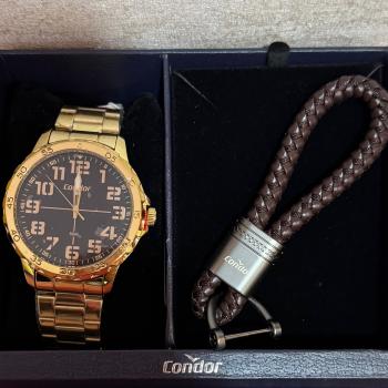 Relógio Condor Masculino Dourado Com Chaveiro CO2035NGD/K4P 51045