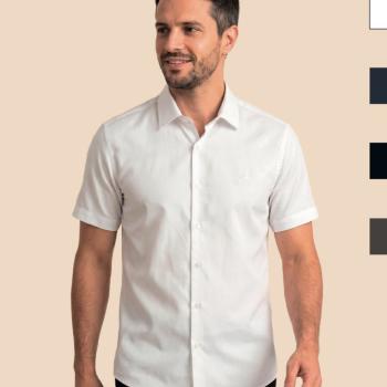 Camisa Social MX Acetinada Masculina Slim M/C 26505 51941