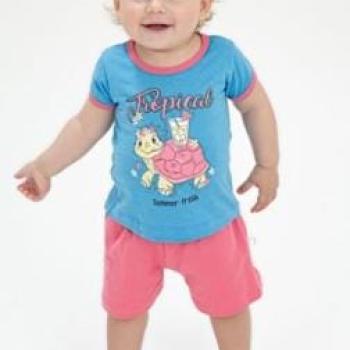 Conjunto Fashion Kids Feminino Bebê 9802 Blusa Cotton/Shorts Moletinho P ao G 44250 K26