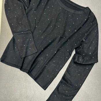Blusa Feminino Manga Longa com Brilho Importado SC 51334