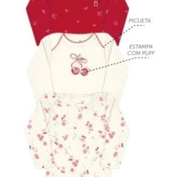 Body Kiko e Kika  Feminino Bebê 14520 Manga Longa P ao G 43925